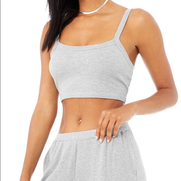 NWT ALO Ribbed Crop Whisper Bra Tank - Picture 4 of 5